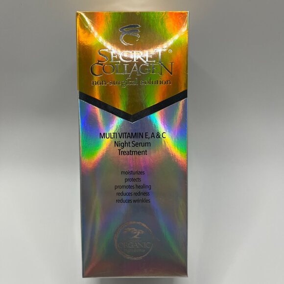 Secret Collagen Multivitamin E, A, & C Night Serum Treatment Sealed Aging NEW - Picture 1 of 5